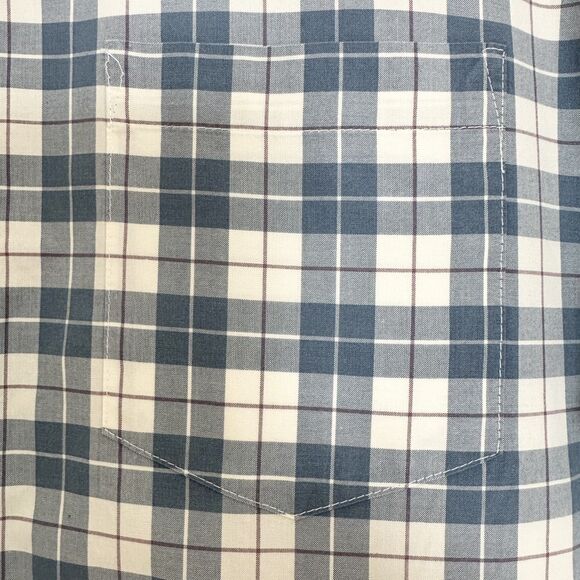 Patagonia Button Down Shirt Mens XL Blue Plaid Fezzman Organic Cotton Blend - Picture 6 of 11